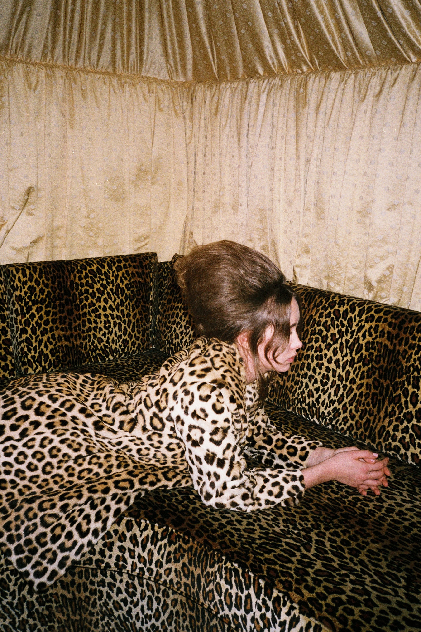 Fanny on Leopard Sofa