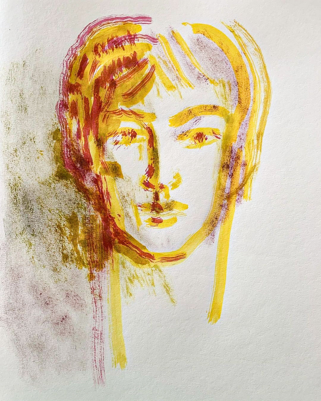 Portrait on Yellow Bakcground